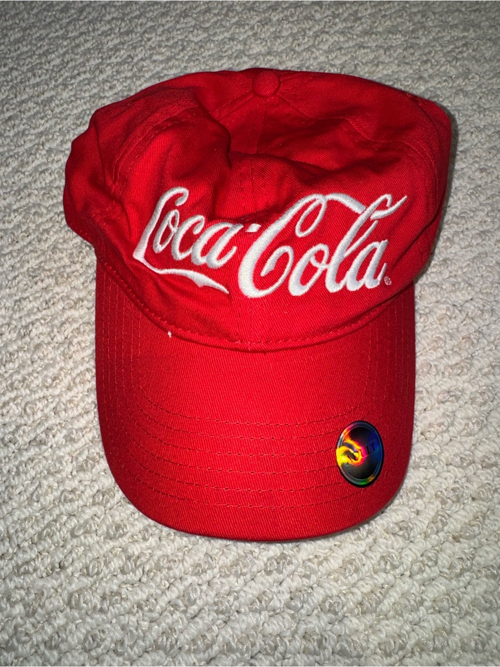 Coca Cola Red Baseball Cap with White Script Logo